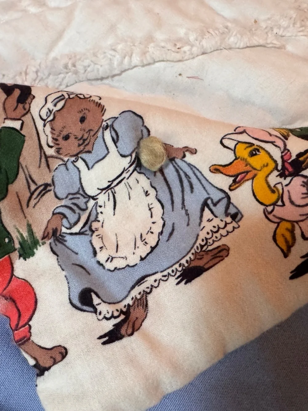 Vintage rare Children's Storybook Print crib blanket bedding